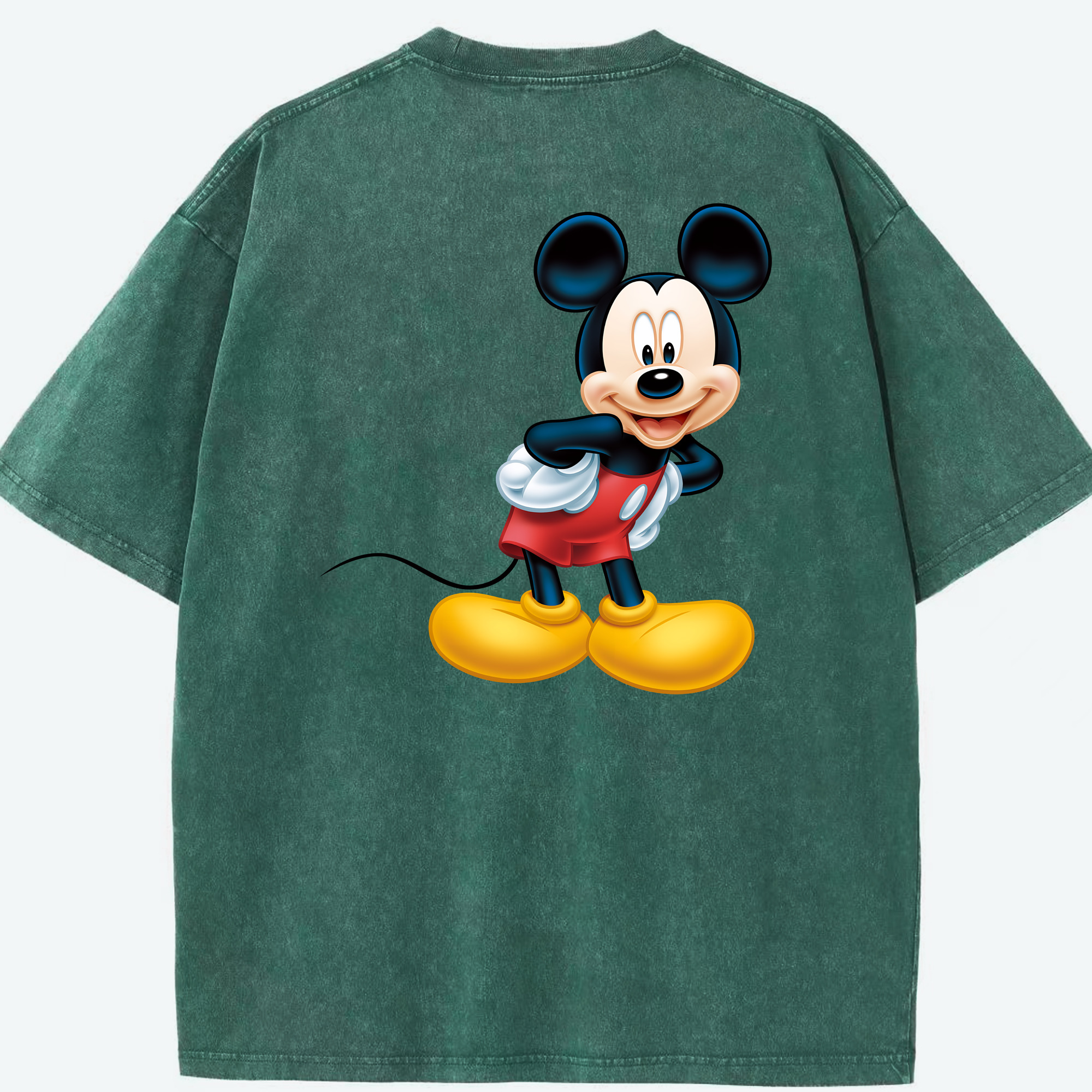 （画像用） ミッキーマウス Mickey Mouse 綿100% ヴィンテージ風 半袖Tシャツ（背面プリント）